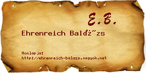 Ehrenreich Balázs névjegykártya